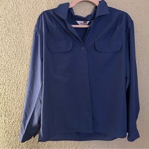 Sheridan Square Vintage Navy Long Sleeve Button-Up Size 14